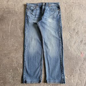 Levi's 505 Mens 38x32 Blue Jeans Pants Dark Grunge Straight Faded Skater